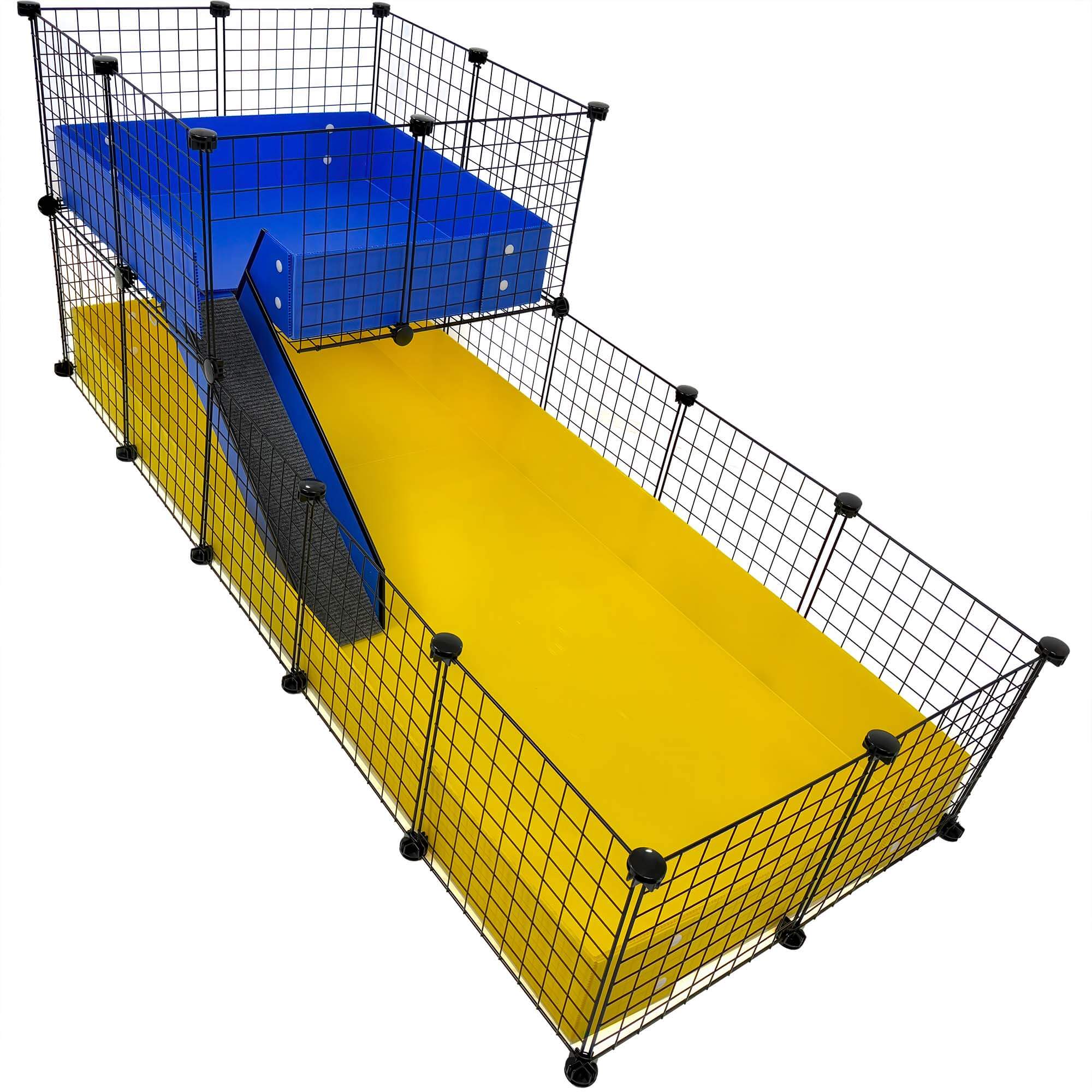 XL 2x5 Grids with 2x2 Wide Loft C&C Guinea Pig Cage - Cagetopia