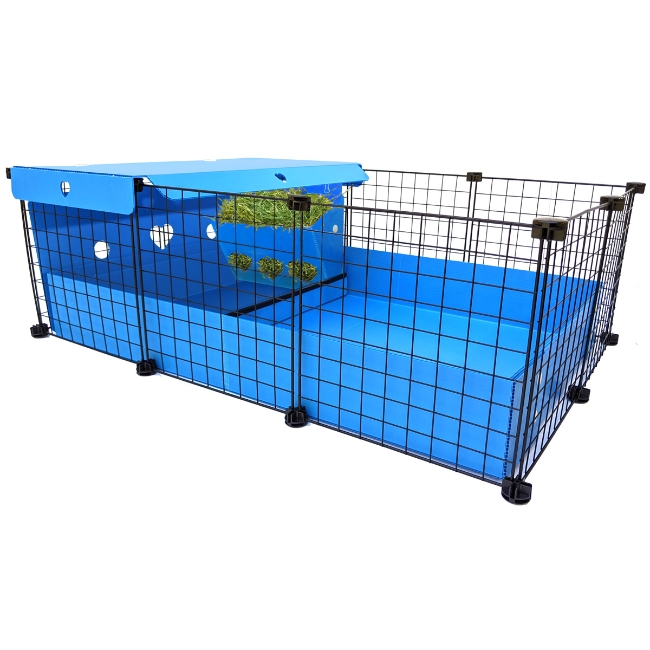 Starter kit for C&C Cages - Cagetopia small, blue with black grids