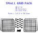 CandC grids and connector counts for a small, 2x3 grid C&C cage grid pack, Cagetopia