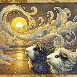 Golden Twilight Guinea Pig Art - Cagetopia