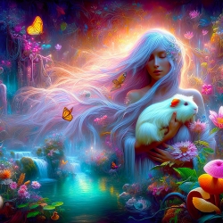 Guardian of Eden AI Art from Cagetopia of a Guinea Pig and Goddess