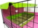 Corner view of Kitchen Suite for C&C Cages, includes Cavy Cafe, Canopy and Backsplash by Cagetopia