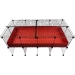 Cagetopia Large, 2x4 Grid C&C Cage, Covered, top-down view closed in Red Coro and Black Grids