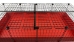 Cagetopia Large, 2x4 Grid C&C Cage, Covered, closed - in Red Coro and Black Grids