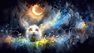 Mystical Midnight Piggy Art
