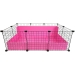 Small 2x3 grids C&C Guinea Pig Cage by Cagetopia in pink with a 12" high back wall