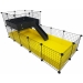 Cagetopia C&C Cage with Wide Loft on an XL 2x5 grid guinea pig cage habitat