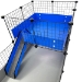Blue Wide Loft over a gray base on a Cagetopia C&C Guinea Pig Habitat