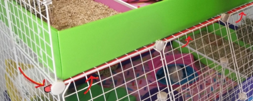 Rod placement for stacked C&C cages
